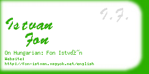 istvan fon business card